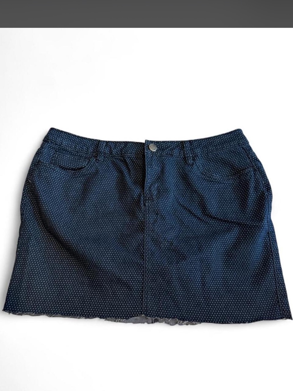 Earl Jeans Navy Microdot Denim Mini Skirt
